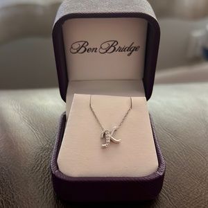 “K” initial necklace. Never worn